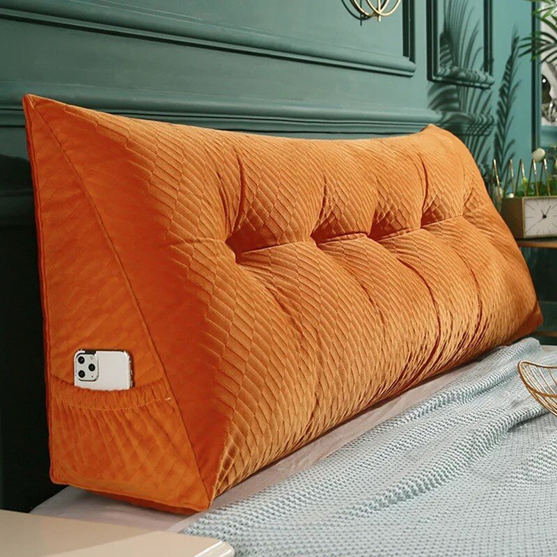 Triangular Headboard Wedge Pillow with Removable Cover - Casatrail.com