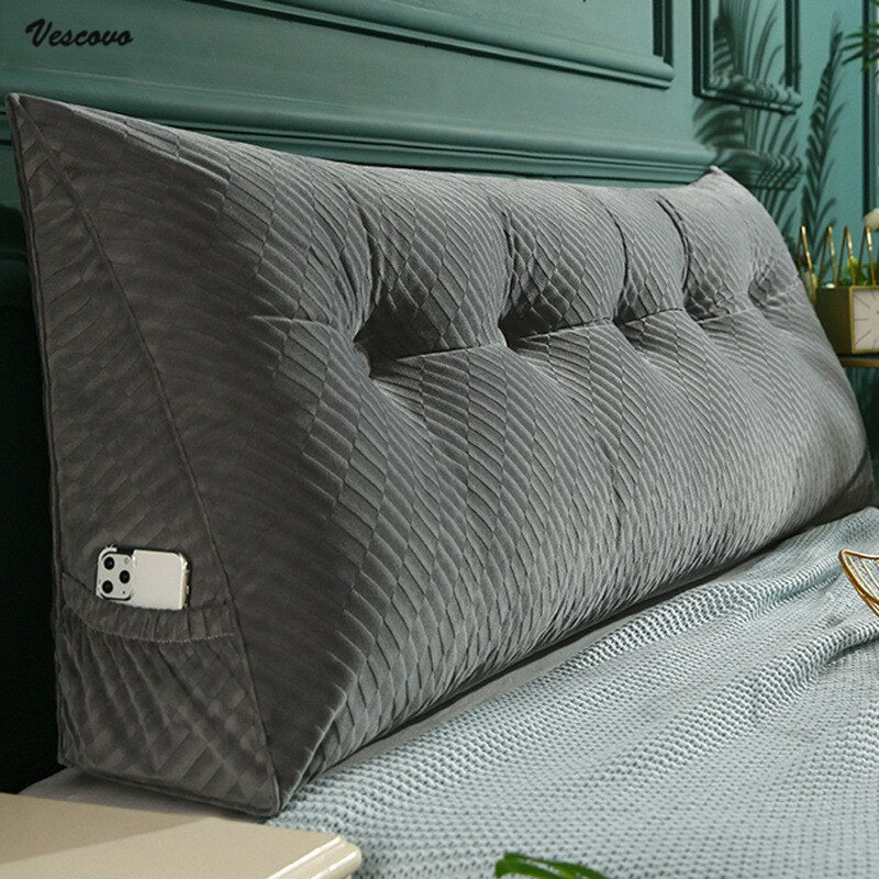 Triangular Headboard Wedge Pillow with Removable Cover - Casatrail.com