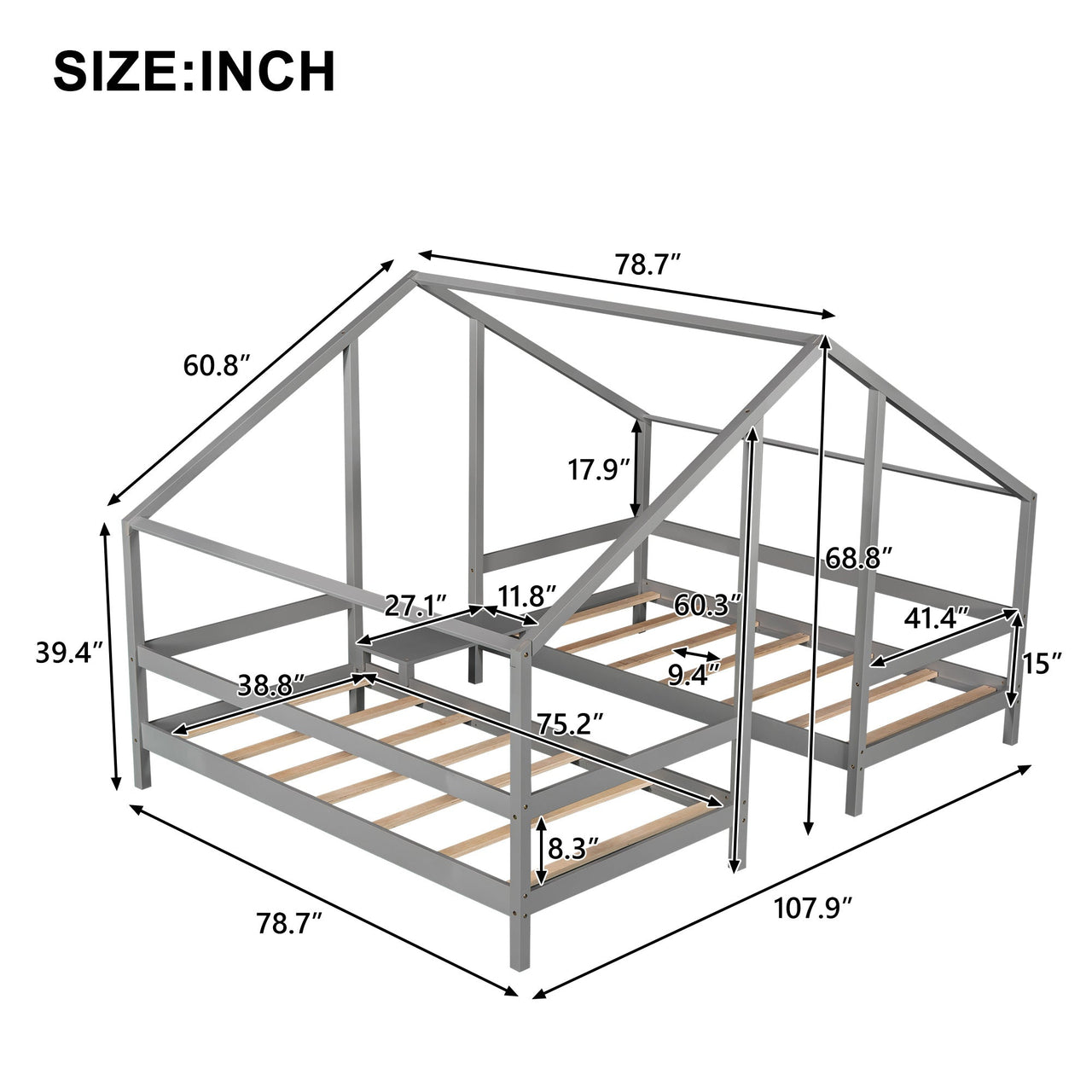 Triangular Toddler House Bed for Twin Size - Casatrail.com