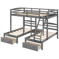 Thumbnail for Triple Bed Bunk with Stairs Twin Bunk Bed - Casatrail.com