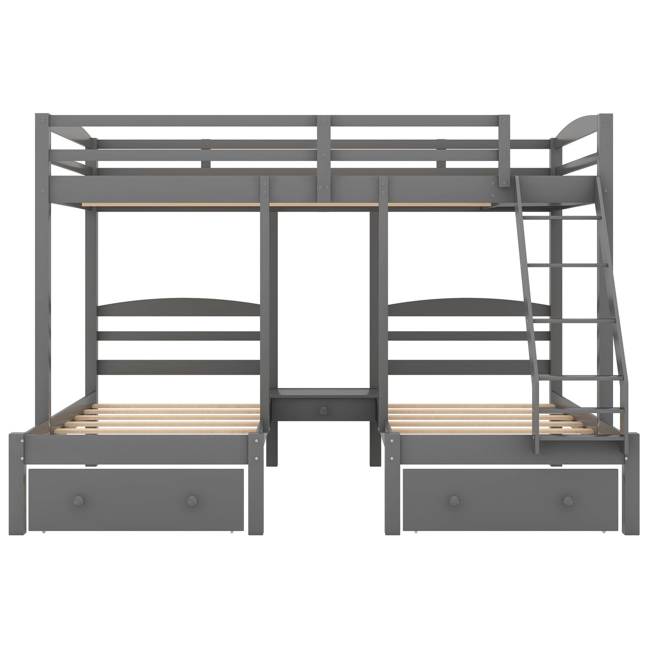 Triple Bed Bunk with Stairs Twin Bunk Bed - Casatrail.com