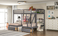 Thumbnail for Triple Bed Bunk with Stairs Twin Bunk Bed - Casatrail.com