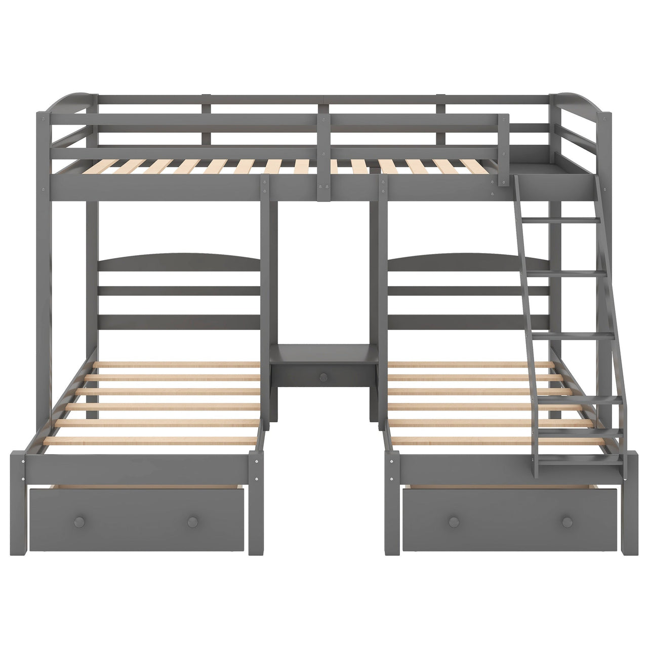 Triple Bed Bunk with Stairs Twin Bunk Bed - Casatrail.com