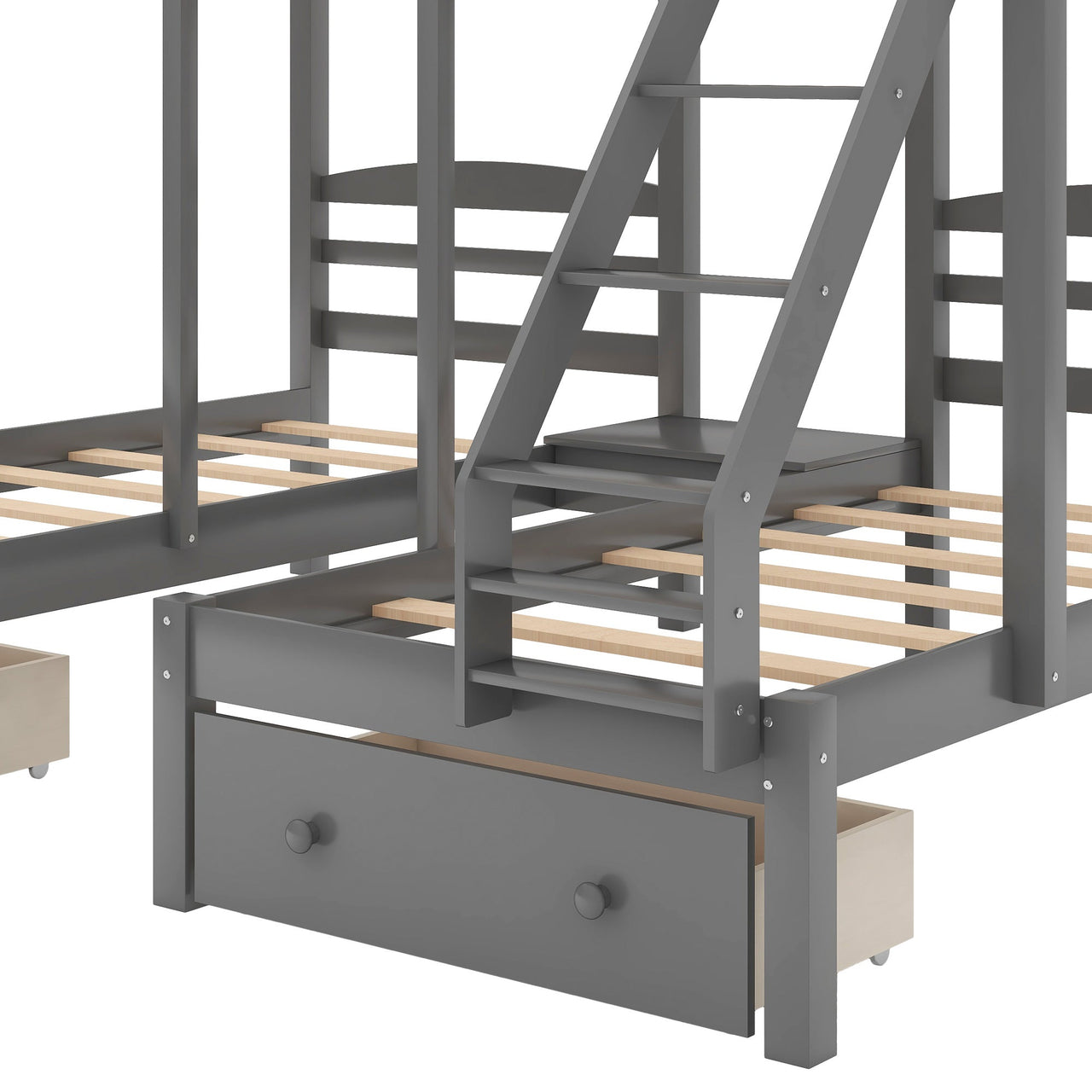 Triple Bed Bunk with Stairs Twin Bunk Bed - Casatrail.com