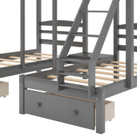 Thumbnail for Triple Bed Bunk with Stairs Twin Bunk Bed - Casatrail.com