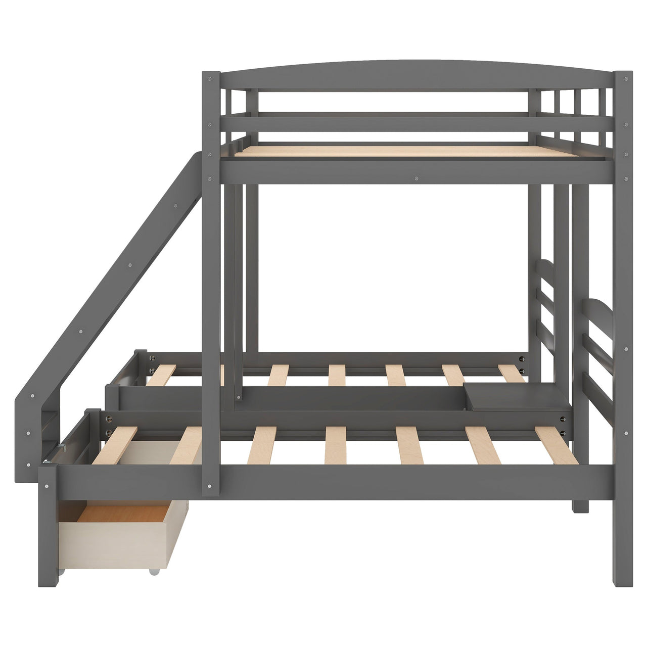 Triple Bed Bunk with Stairs Twin Bunk Bed - Casatrail.com