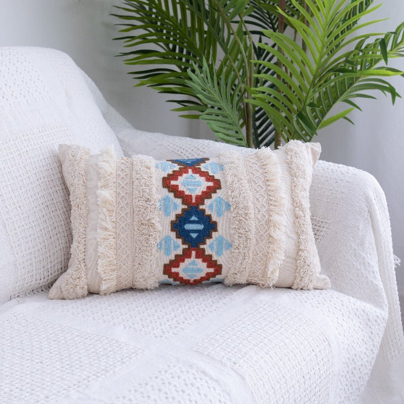 Tufted Throw Pillow - Moroccan Fringed Waist Pillow Case - Casatrail.com