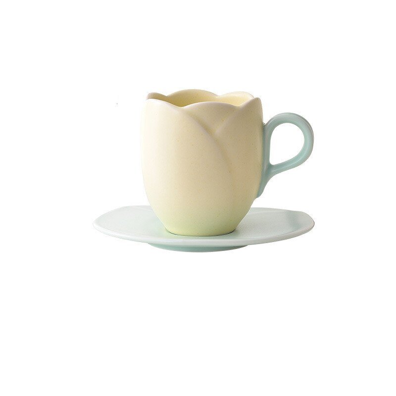 Tulip Modeling Ceramic Mug with Round Ears Handle - Casatrail.com