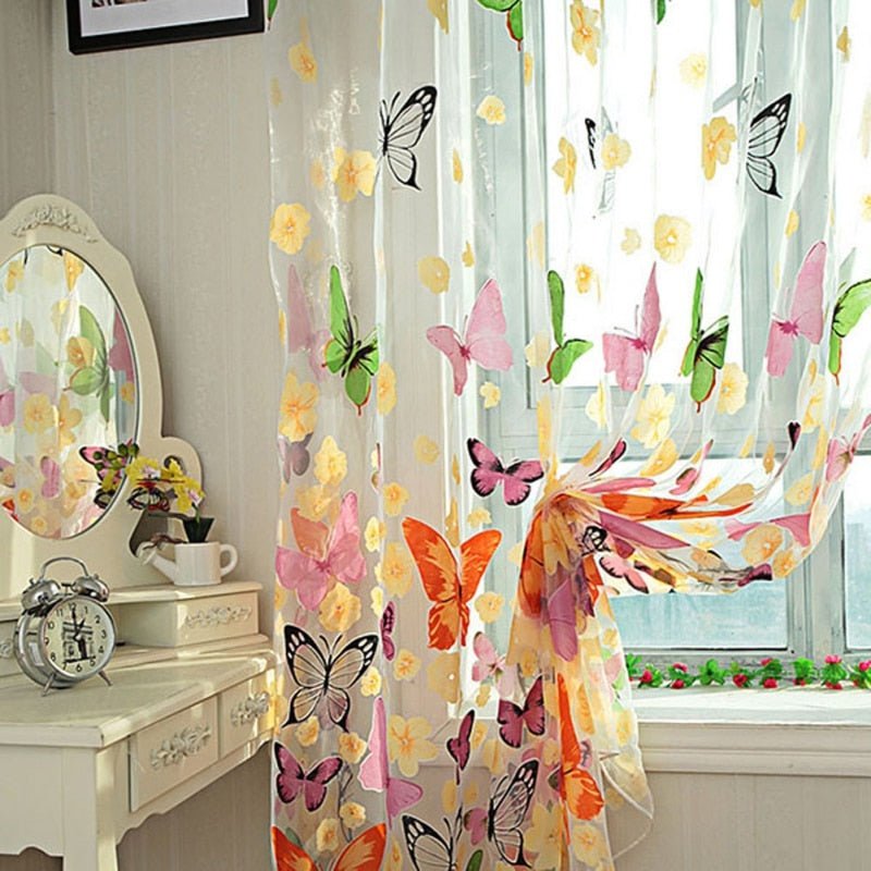 Tulle Curtain - Romantic Butterfly Pattern - Casatrail.com