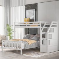 Thumbnail for Twin Bunk Bed with Stairs and Drawers - Casatrail.com