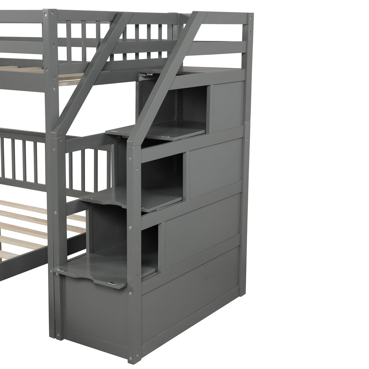 Twin Bunk Bed with Stairs and Drawers - Casatrail.com