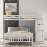 Thumbnail for Twin Bunk Bed with Stairs and Drawers - Casatrail.com