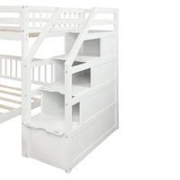 Thumbnail for Twin Bunk Bed with Stairs and Drawers - Casatrail.com