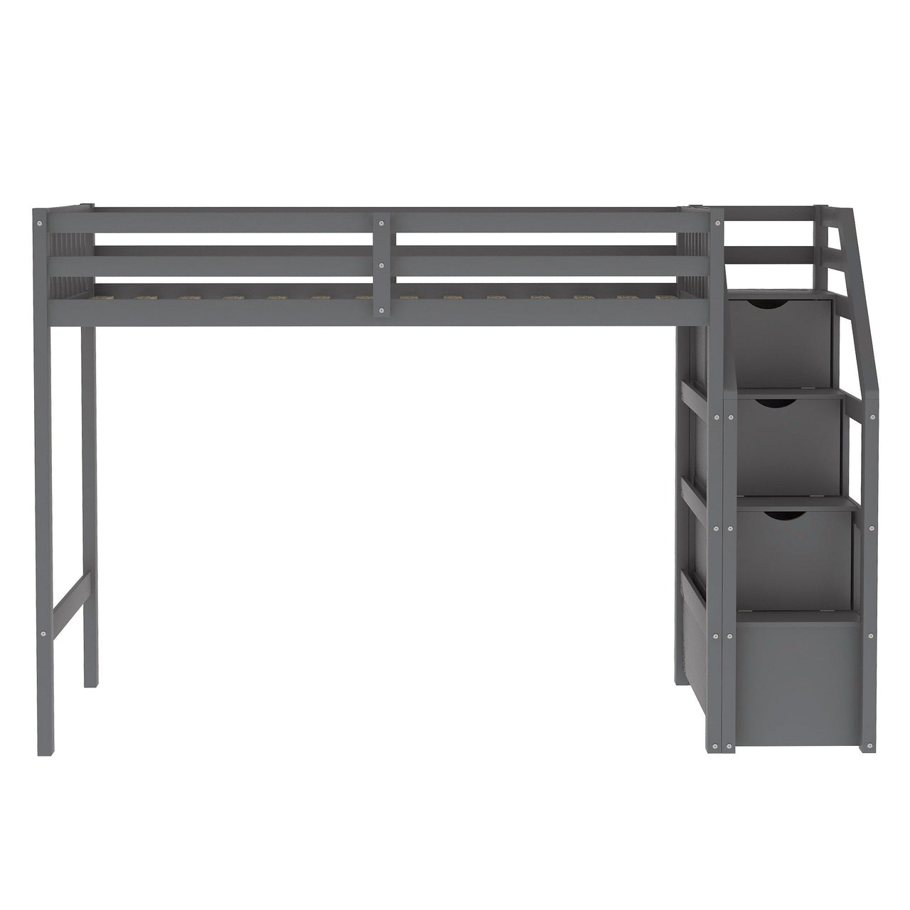 Twin Bunk Bed with Stairs and Drawers - Casatrail.com