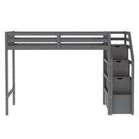 Thumbnail for Twin Bunk Bed with Stairs and Drawers - Casatrail.com