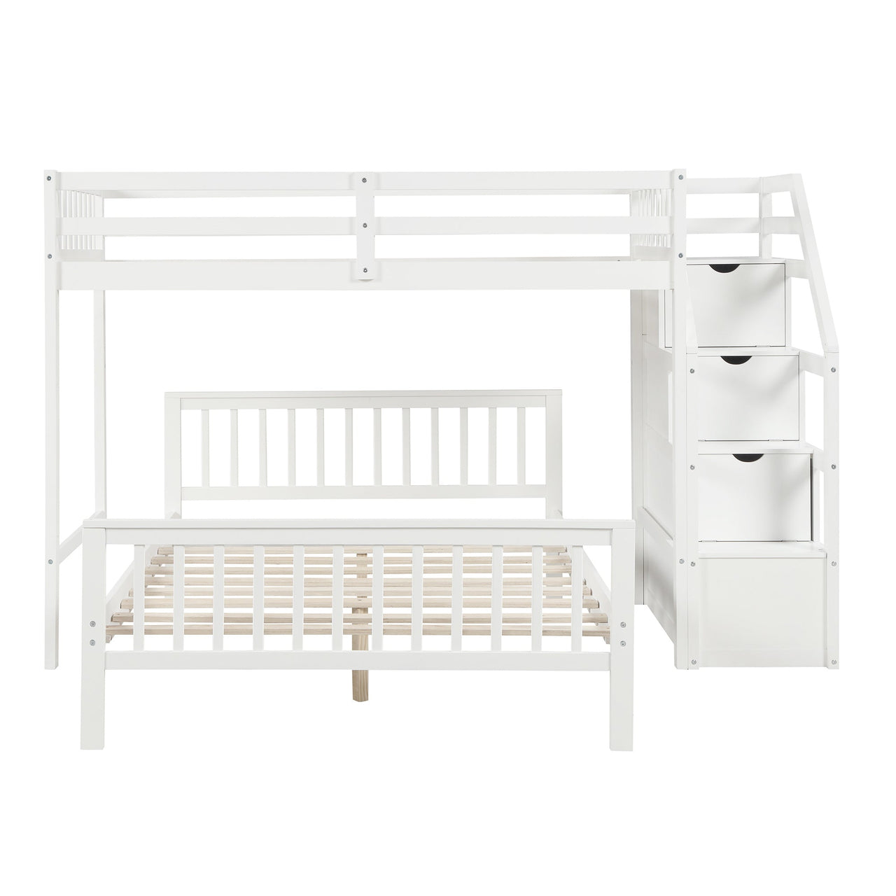 Twin Bunk Bed with Stairs and Drawers - Casatrail.com