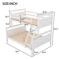 Thumbnail for Twin Full Over Queen Bunk Bed with Ladder and Guardrail - Casatrail.com