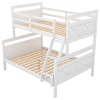 Thumbnail for Twin Full Over Queen Bunk Bed with Ladder and Guardrail - Casatrail.com