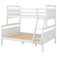 Thumbnail for Twin Full Over Queen Bunk Bed with Ladder and Guardrail - Casatrail.com