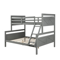 Thumbnail for Twin Full Over Queen Bunk Bed with Ladder and Guardrail - Casatrail.com