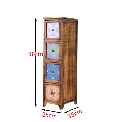 Ultra - Narrow Solid Wood Bedside Storage Cabinet - Casatrail.com