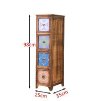 Thumbnail for Ultra - Narrow Solid Wood Bedside Storage Cabinet - Casatrail.com