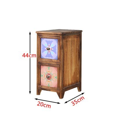 Ultra - Narrow Solid Wood Bedside Storage Cabinet - Casatrail.com