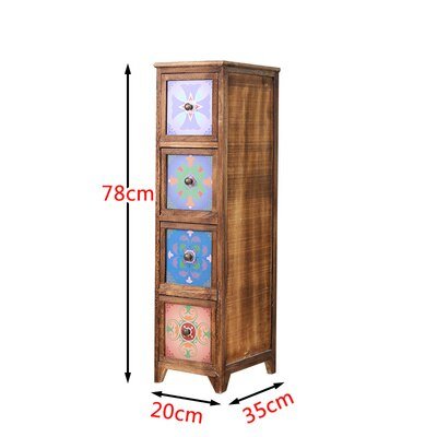 Ultra - Narrow Solid Wood Bedside Storage Cabinet - Casatrail.com