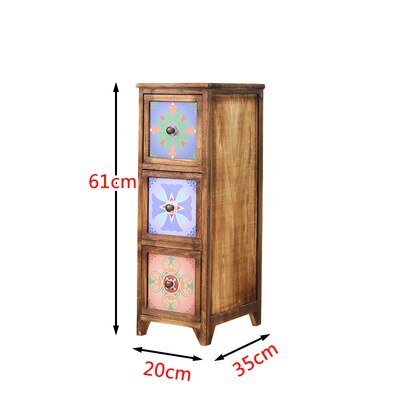 Ultra - Narrow Solid Wood Bedside Storage Cabinet - Casatrail.com