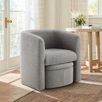 Thumbnail for Upholstered Sherpa Barrel Chair with Storage Ottoman - Casatrail.com