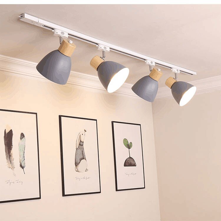 Versatile Iron Wood Track Lights for Retail Spaces - Casatrail.com