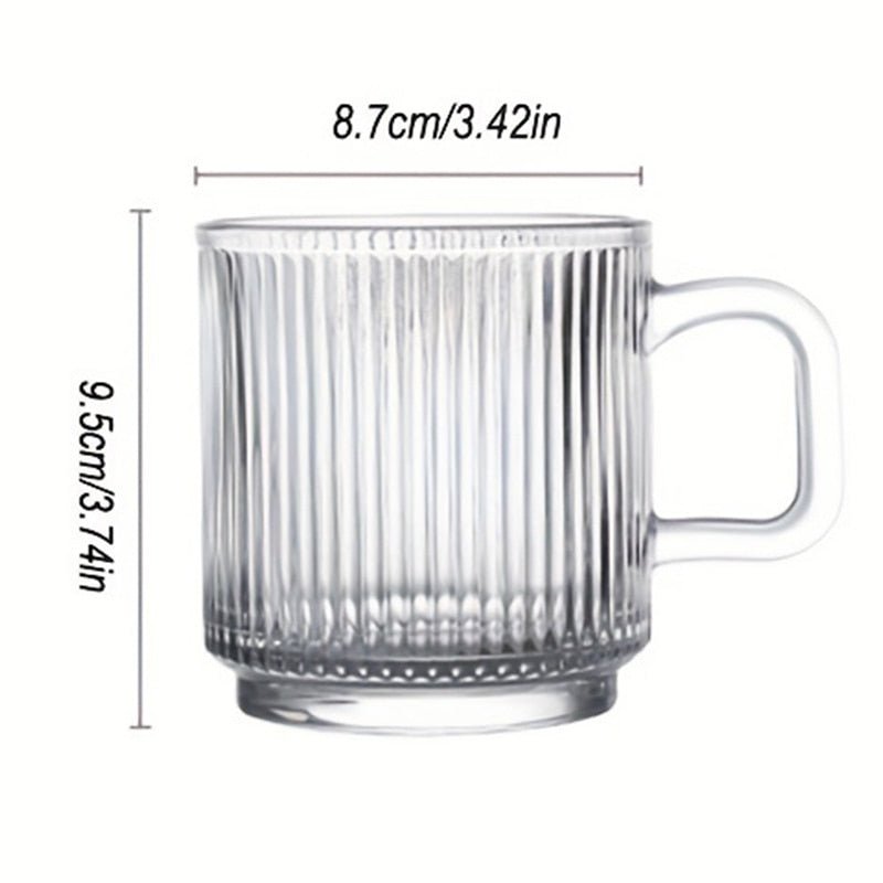 Vertical Stripes Glass Cups - Transparent and Heat Resistant - Casatrail.com