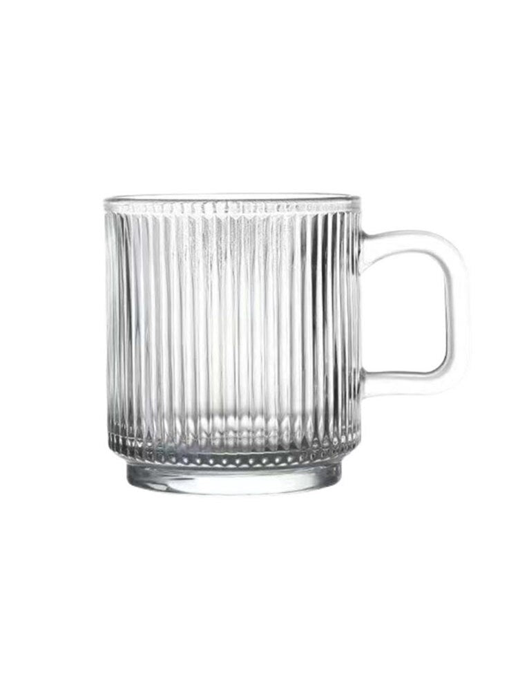 Vertical Stripes Glass Cups - Transparent and Heat Resistant - Casatrail.com