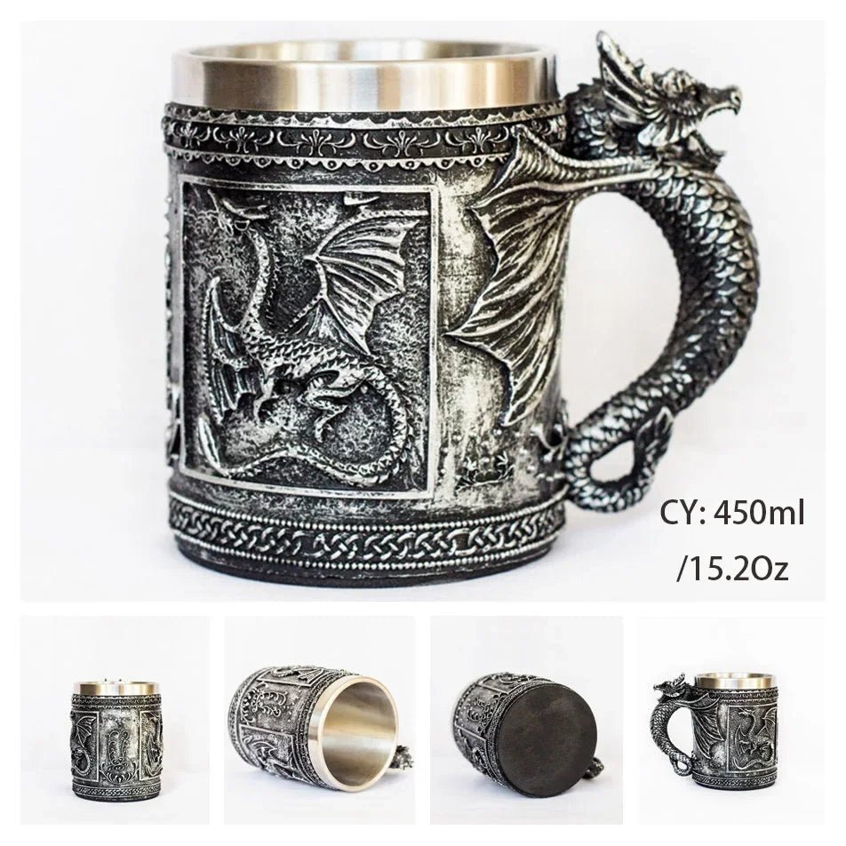 Viking Resin Stainless Steel Beer Mug - Casatrail.com