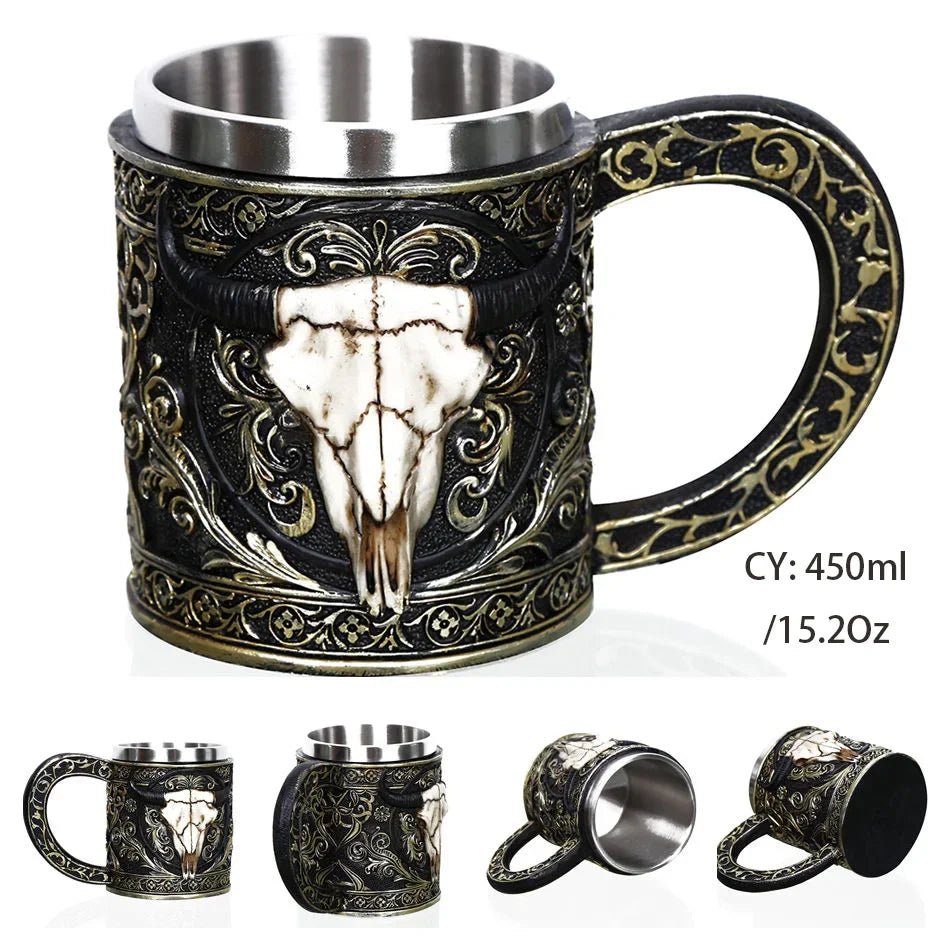 Viking Resin Stainless Steel Beer Mug - Casatrail.com