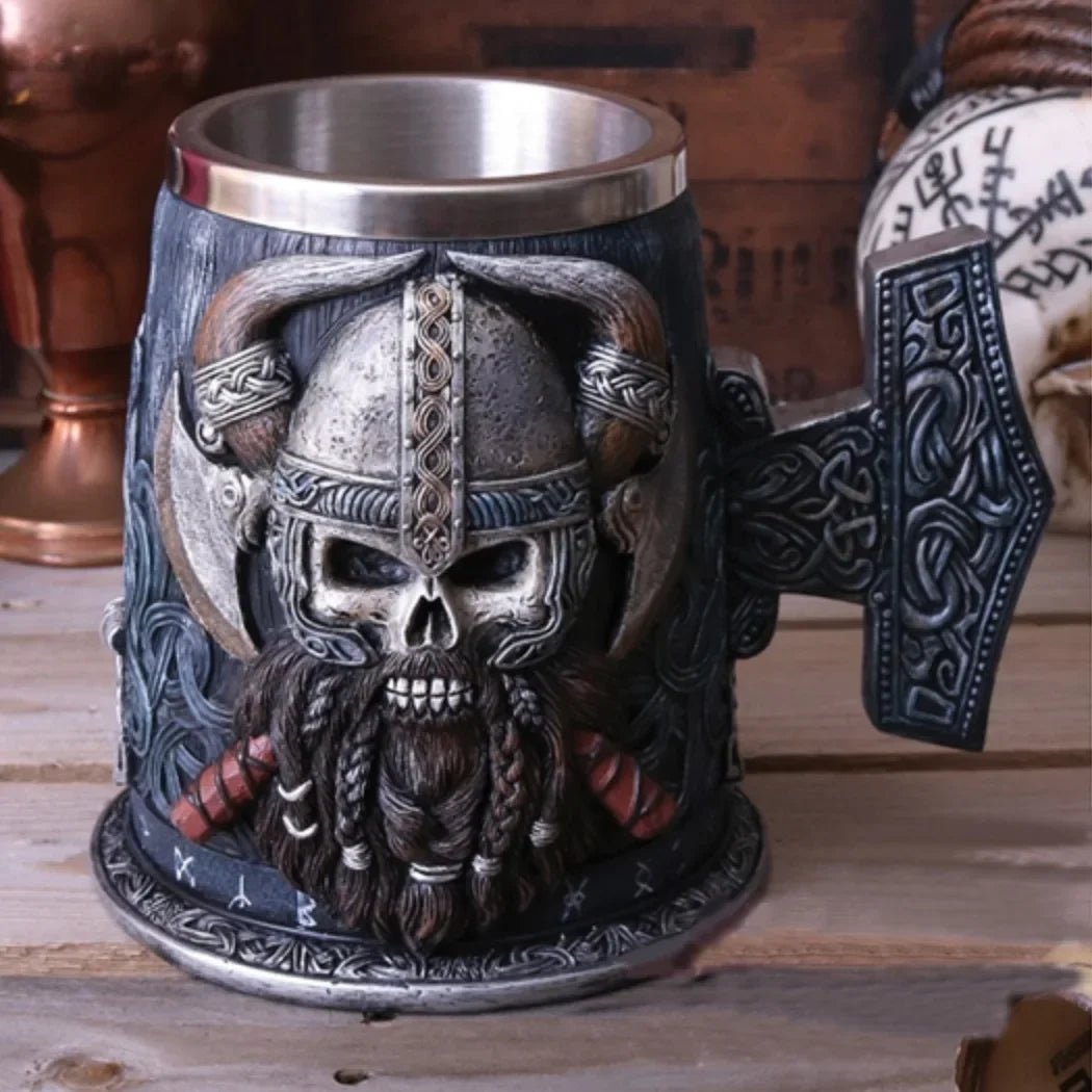 Viking Resin Stainless Steel Beer Mug - Casatrail.com