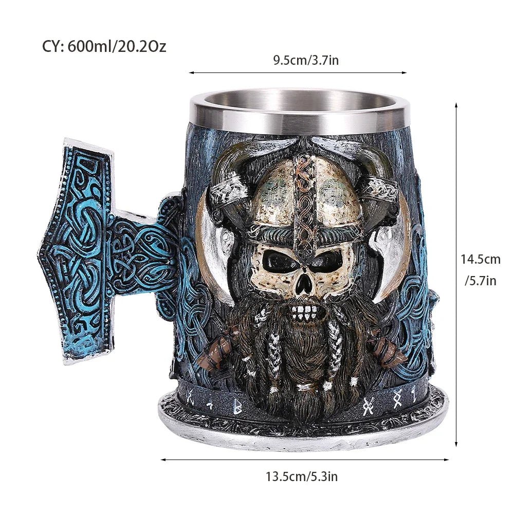 Viking Resin Stainless Steel Beer Mug - Casatrail.com