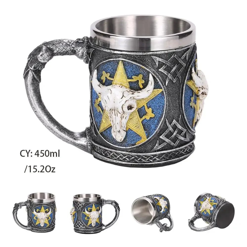 Viking Resin Stainless Steel Beer Mug - Casatrail.com