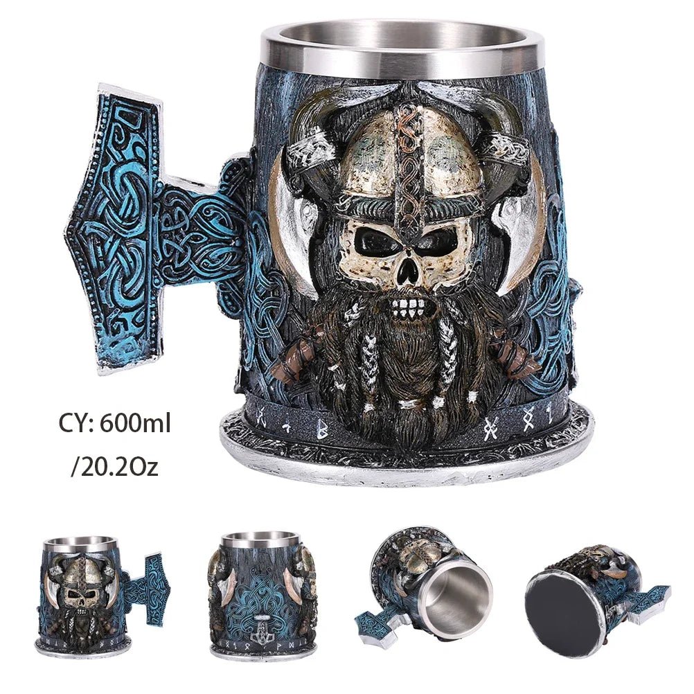 Viking Resin Stainless Steel Beer Mug - Casatrail.com