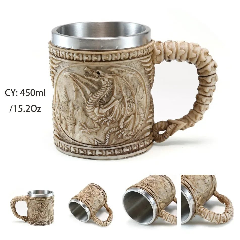 Viking Resin Stainless Steel Beer Mug - Casatrail.com