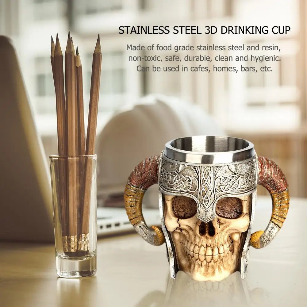 Viking Skull Stainless Steel Mug - Casatrail.com