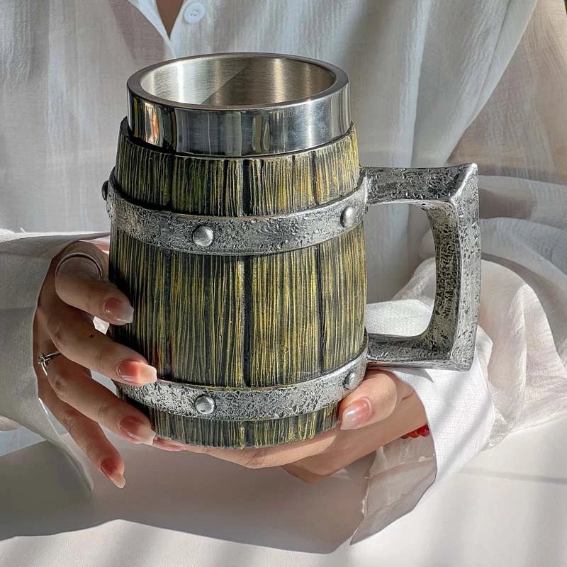 Viking Wood Style Beer Mug - Casatrail.com