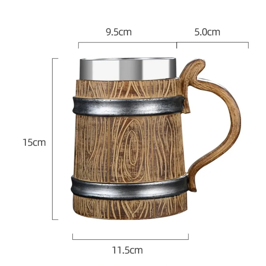 Viking Wood Style Beer Mug - Casatrail.com