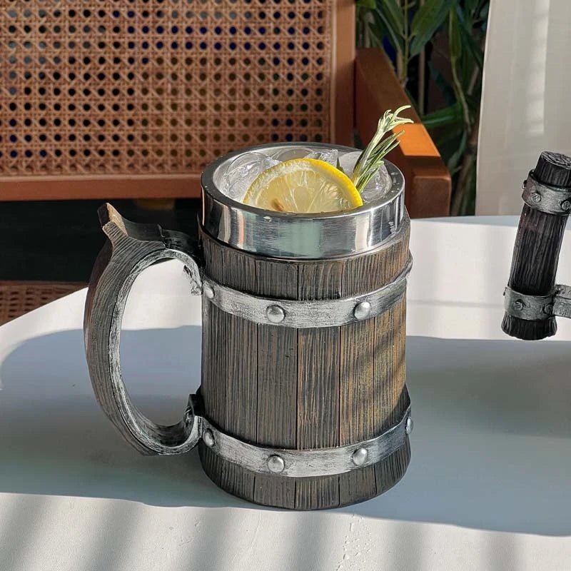 Viking Wood Style Beer Mug - Casatrail.com