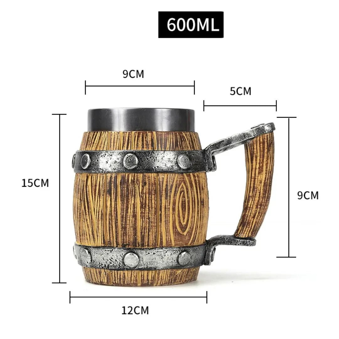 Viking Wood Style Beer Mug - Casatrail.com