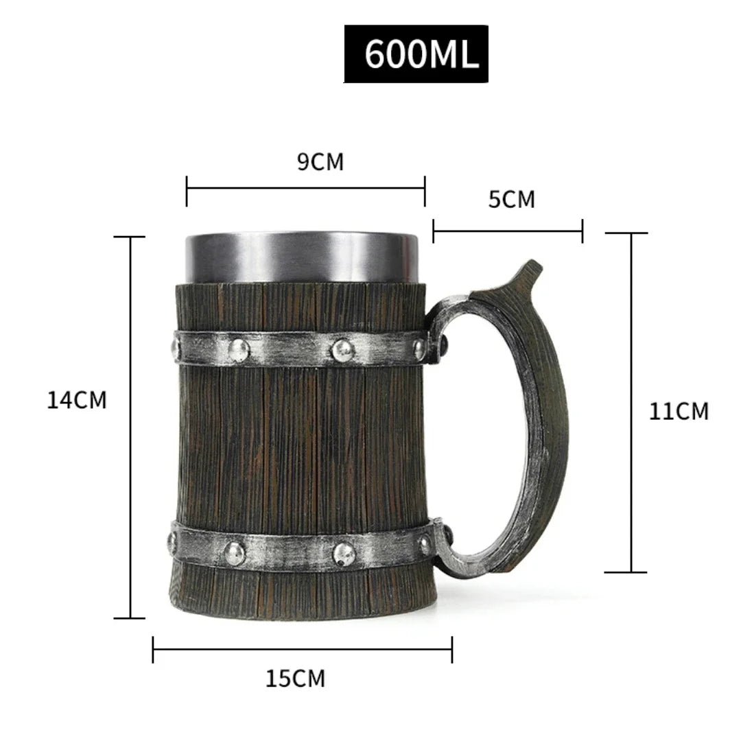 Viking Wood Style Beer Mug - Casatrail.com