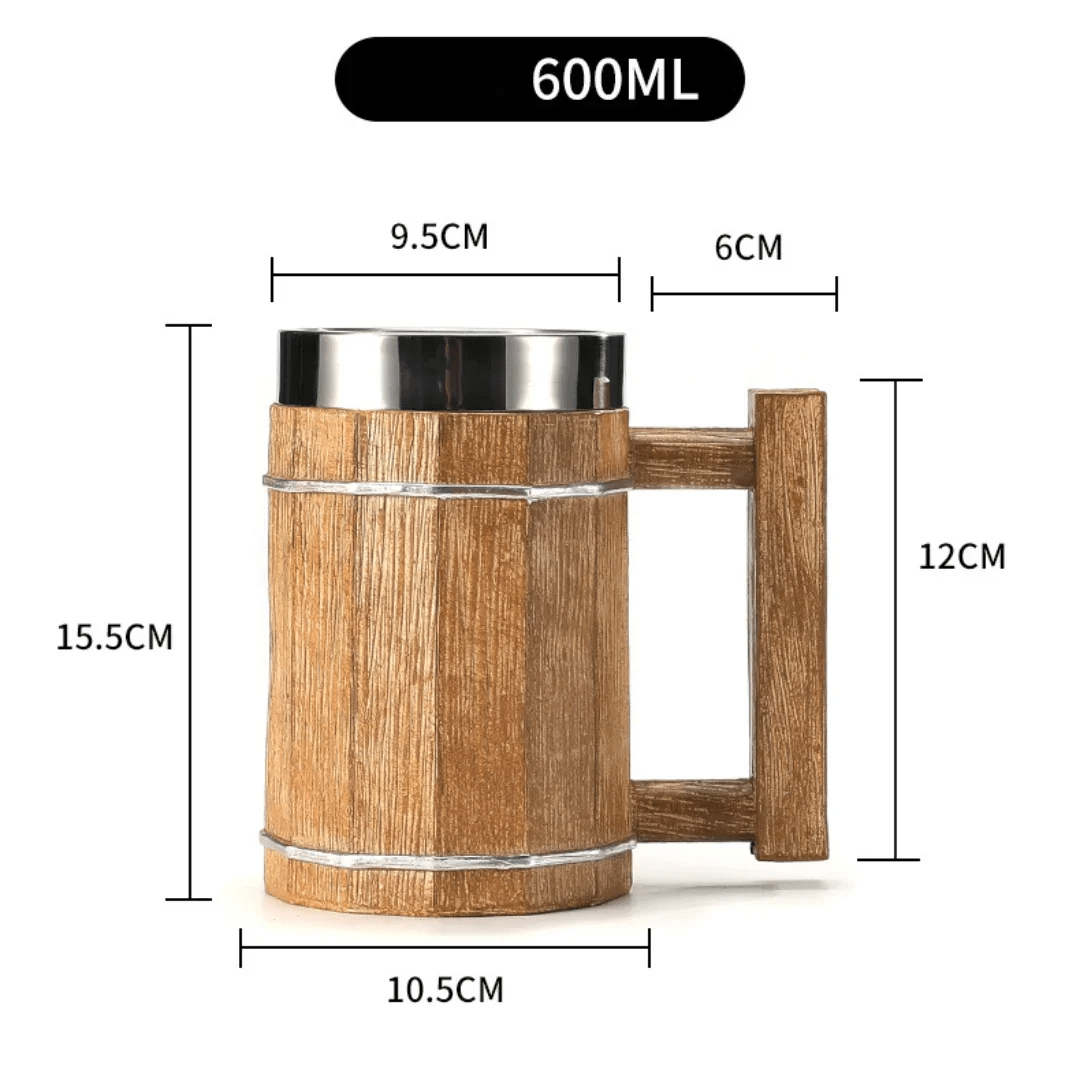 Viking Wood Style Beer Mug - Casatrail.com