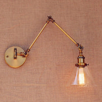 Thumbnail for Vintage Brass Glass Ball Wall Lights Swing Arm Edison Fixtures - Casatrail.com