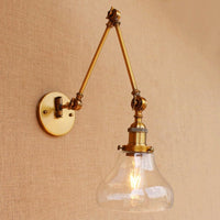 Thumbnail for Vintage Brass Glass Ball Wall Lights Swing Arm Edison Fixtures - Casatrail.com