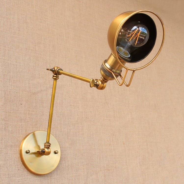 Vintage Brass Swing Arm Wall Lamp - Casatrail.com